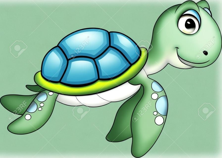 Schattige schildpad cartoon