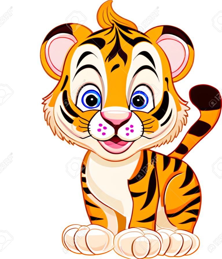 Милый ребенок тигра мультфильма