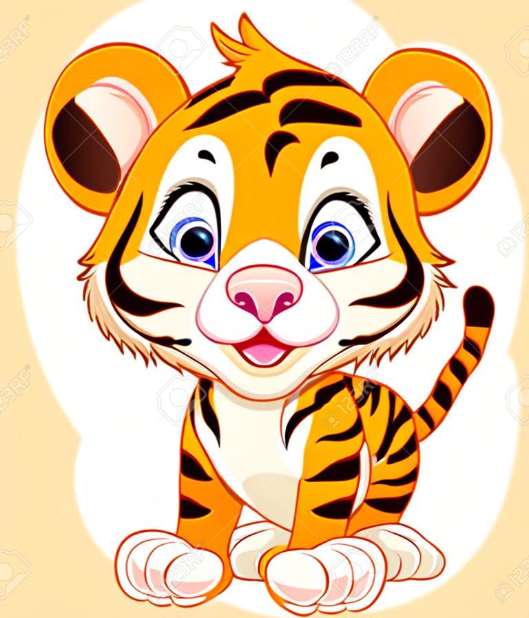 Милый ребенок тигра мультфильма