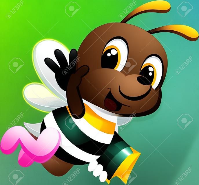 Симпатичный мультфильм пчела