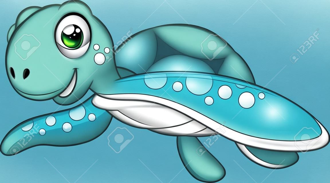 Sevimli kaplumbağa karikatür