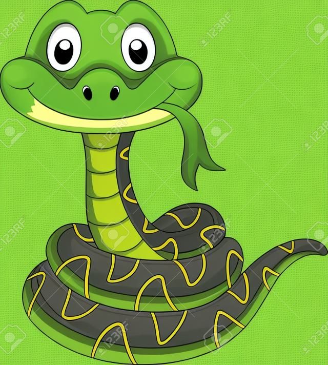Симпатичные змея мультфильм