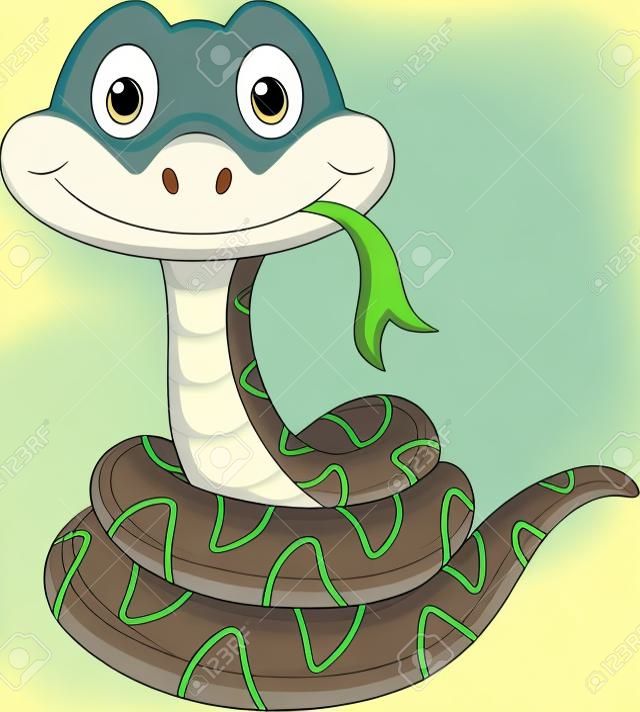 Śliczne wąż kreskówki