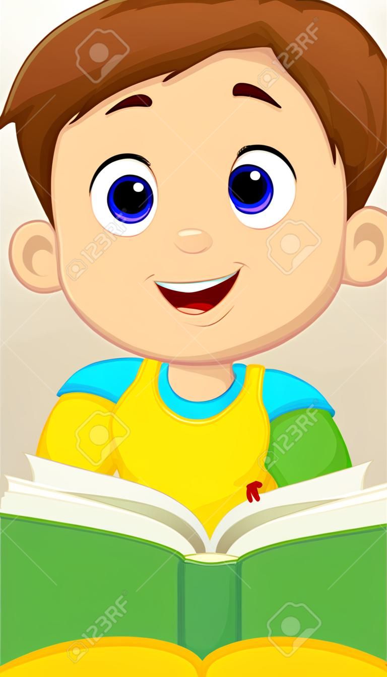 Kisfiú egy könyvet olvas