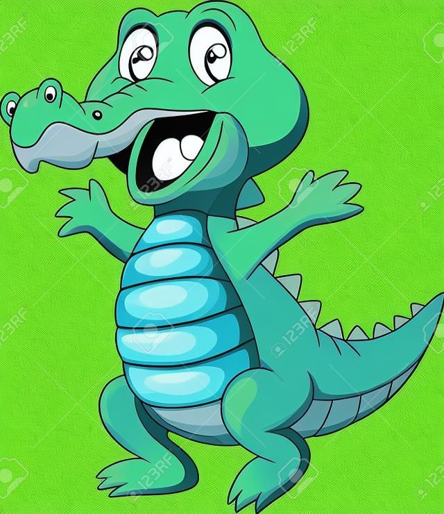 Szczęśliwa zabawa kreskówka krokodyla