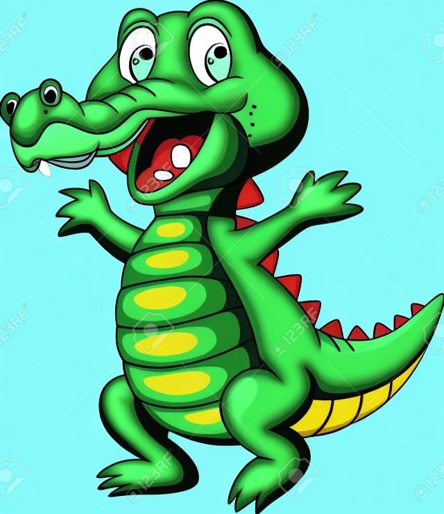 Happy fun crocodile cartoon