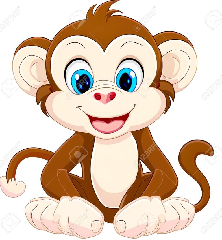 Cute cartoon małpa