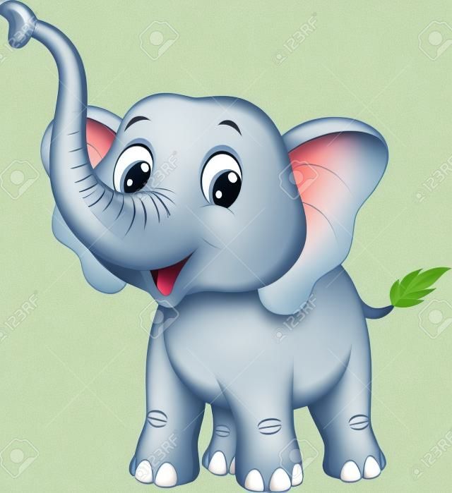illustrazione del simpatico cartone animato elefante