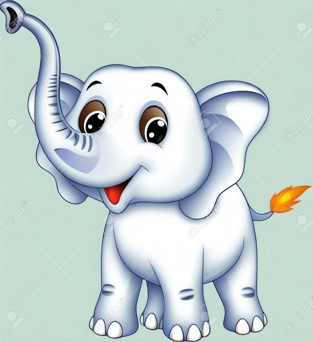 Ilustracja cute cartoon słonia