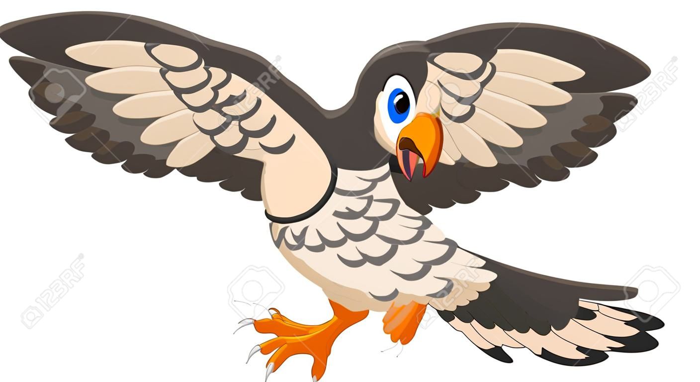 Falcon cartoon flying
