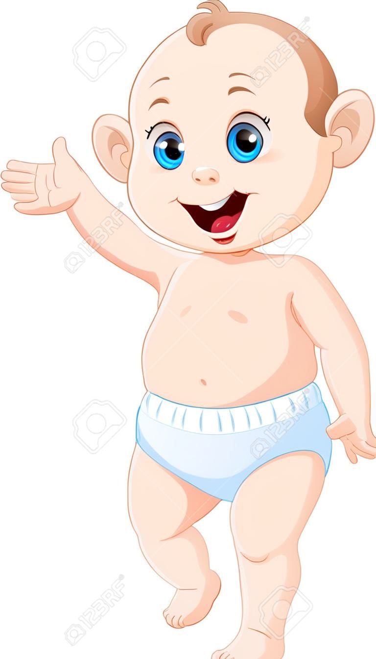 Vector illustration of Cute and adorable baby cartoons isolated on white background