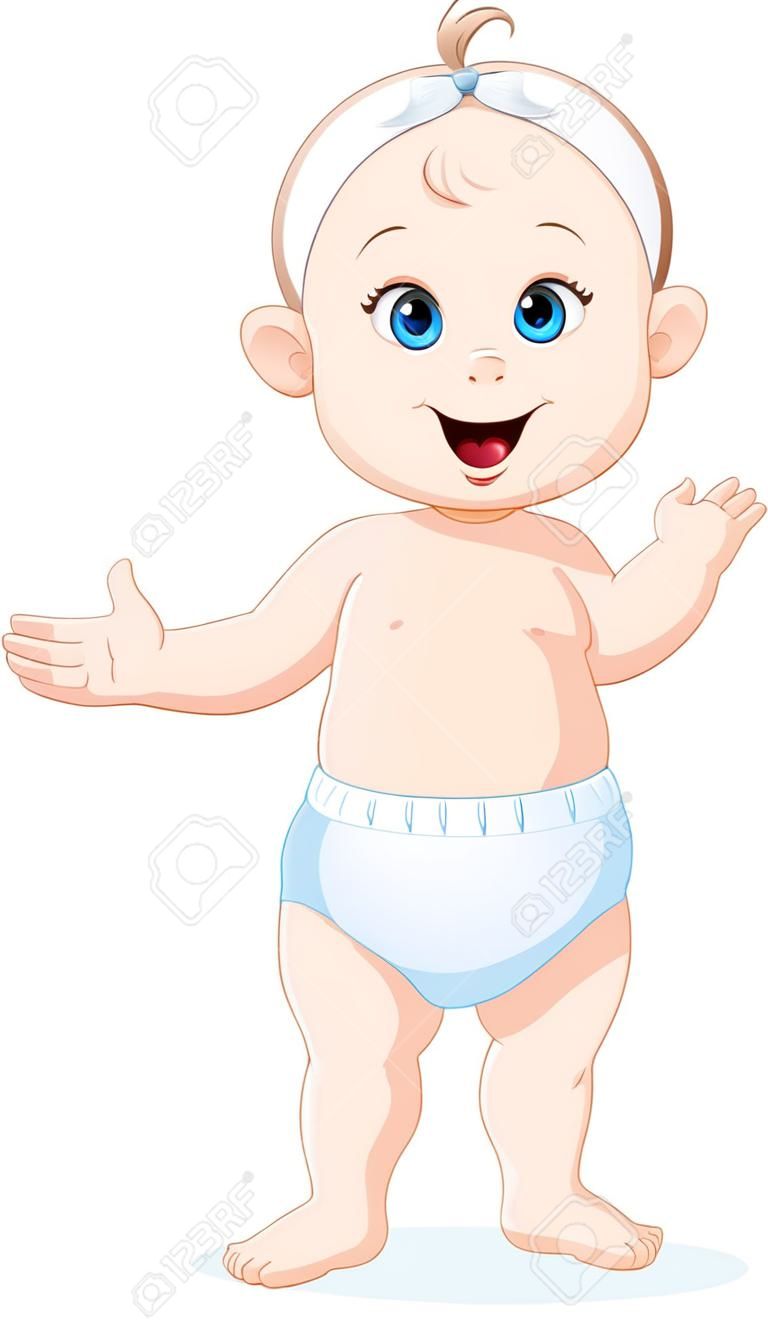Vector illustration of Cute and adorable baby cartoons isolated on white background