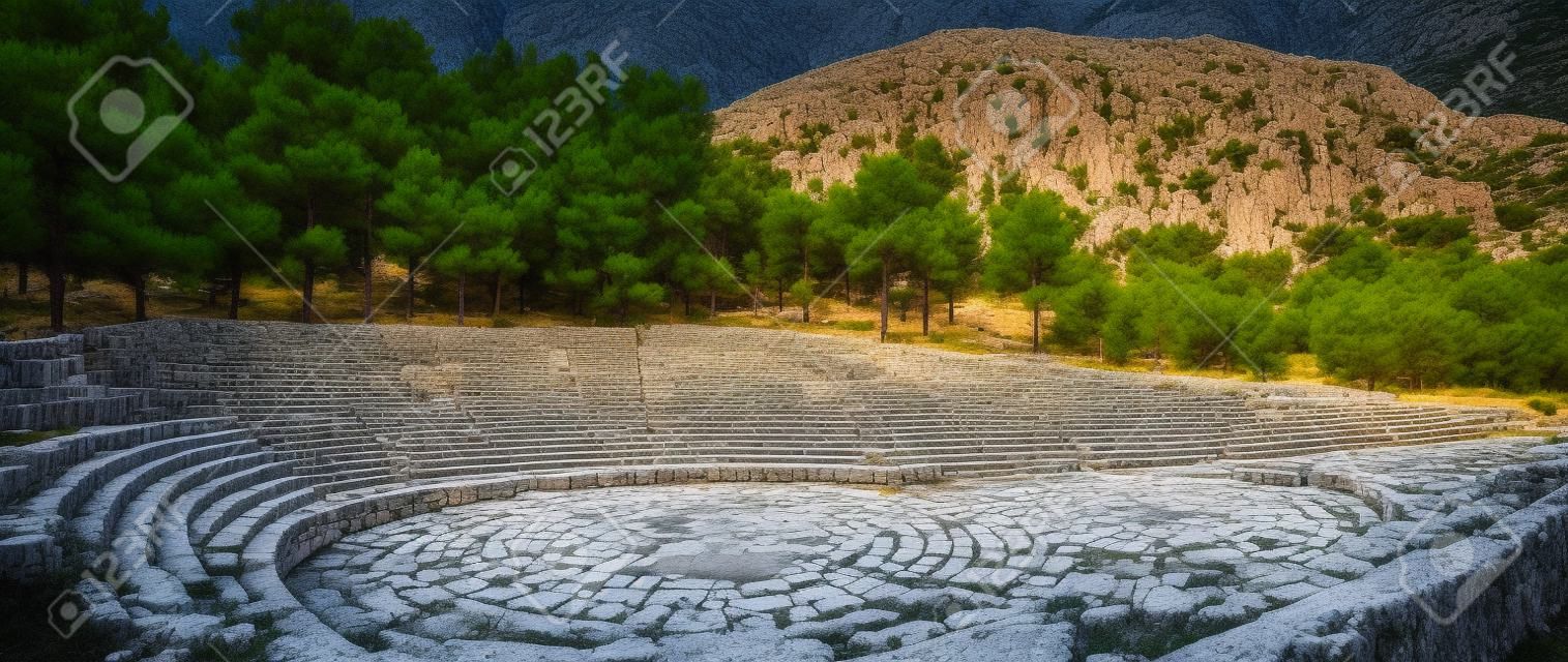 Delphi, Greece. The Stadium of Delphi lies on the highest spot of the Archaeological Site of Delphi