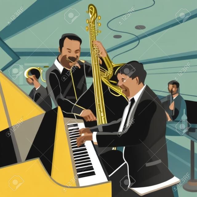 Ilustracji wektorowych Jazz Band