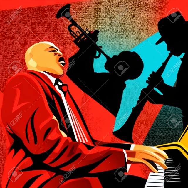 Ilustración vectorial de una banda de jazz