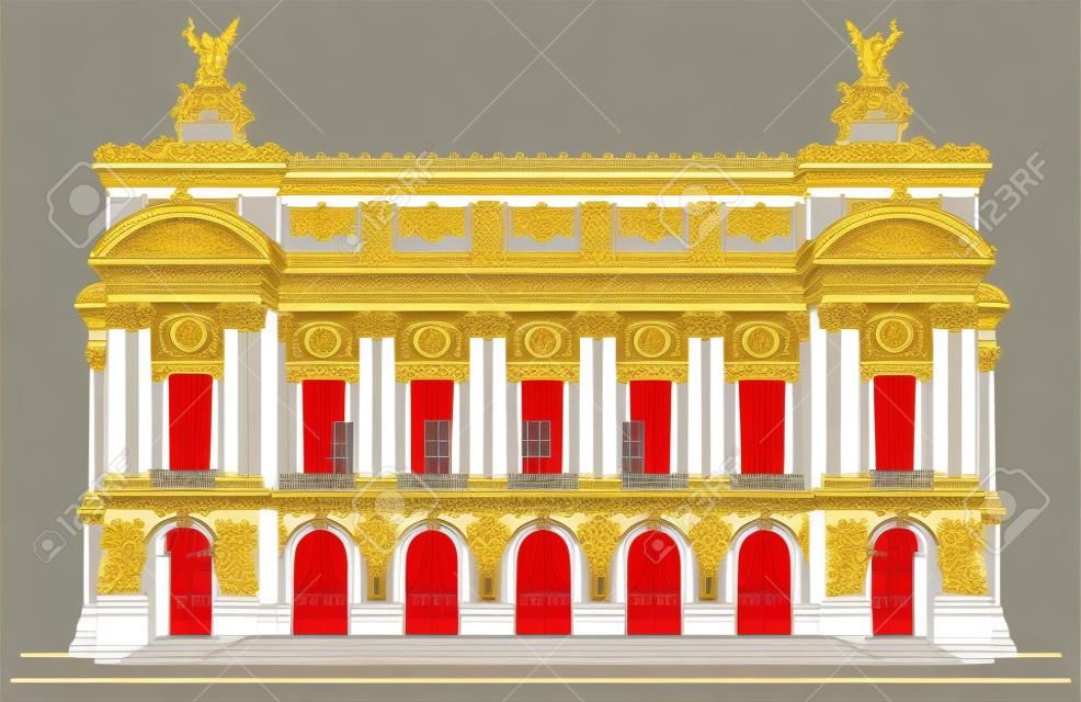Векторная иллюстрация Оперы Гарнье в Париже