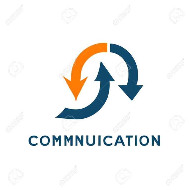 Vecteur de logo de communication. ce logo est un symbole de dialogue utilisé par la conception. propice à la discussion, à la relation.