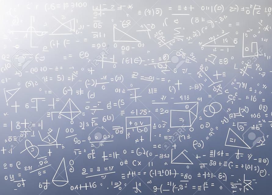 Mathematics equations and formulas on a white background