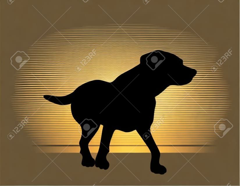 Vector Image - dog silhouette in default pose isolated on white background