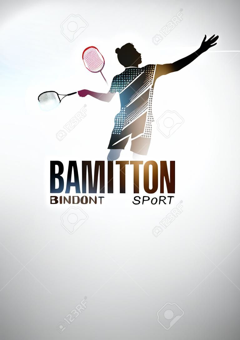 Cartaz do convite do esporte de Badminton ou backgraound do folheto com espaço vazio