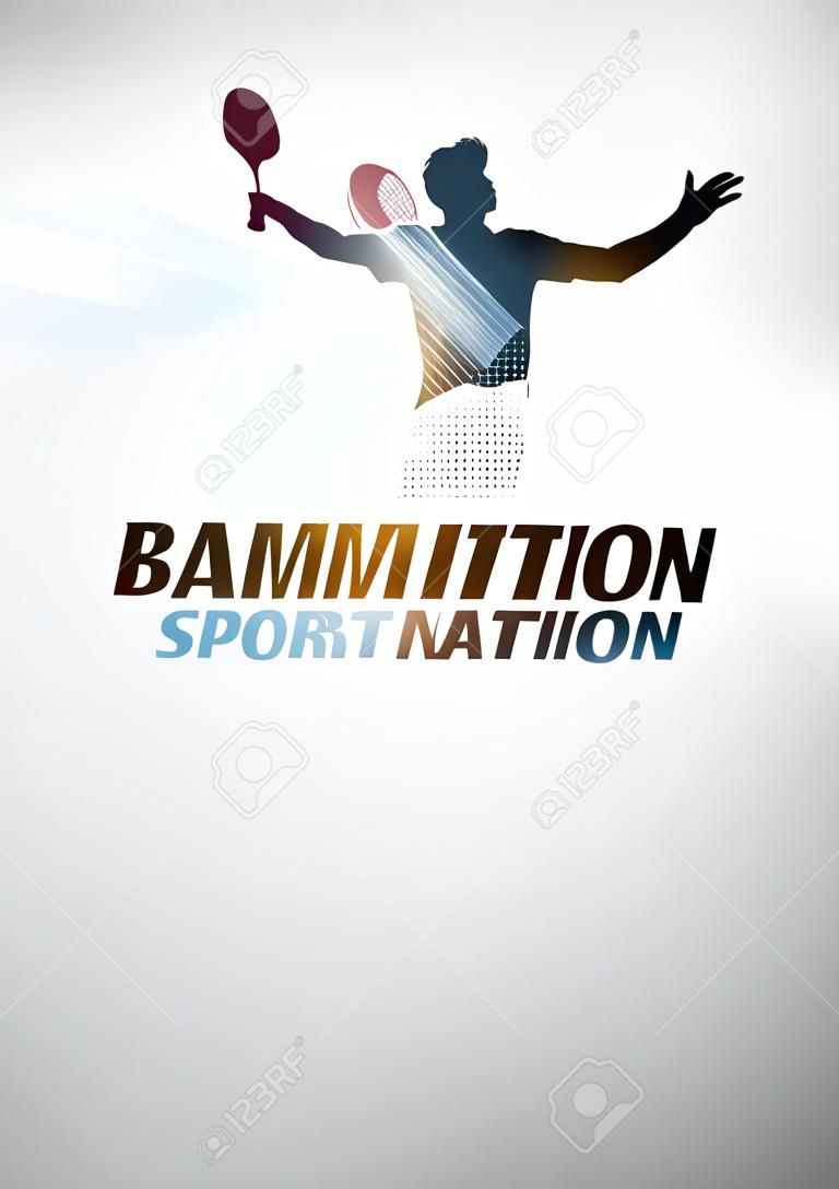 Badminton sport invitation poster or flyer backgraound with empty space