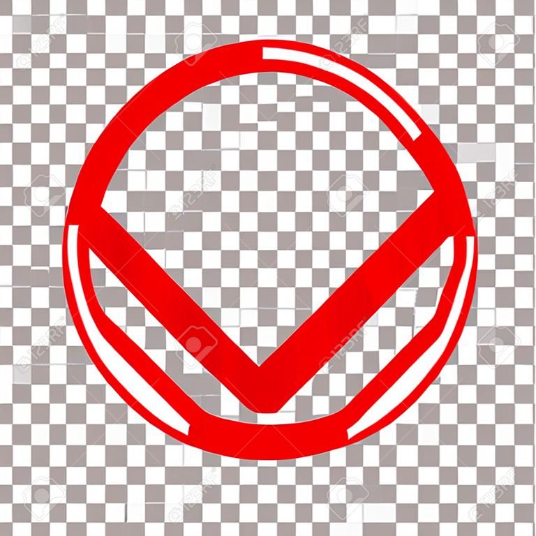Piros stop ikon átlátszó háttéren. Nincs szimbólum Vektoros illusztráció