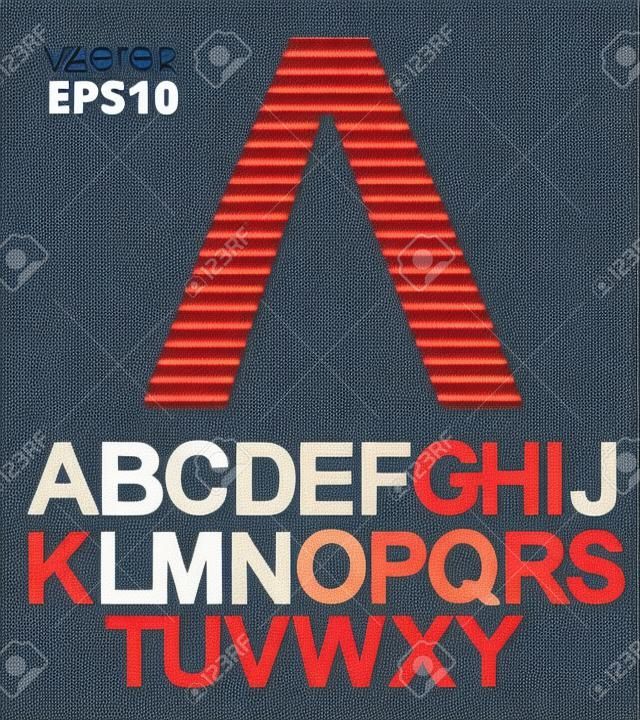 Letra A-Z, fonte da listagem de códigos binários, todo o alfabeto