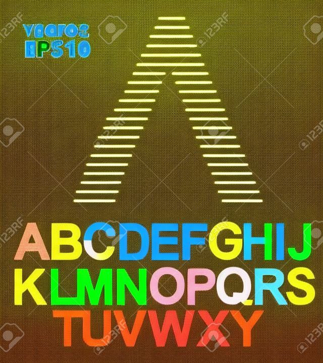 Письмо AZ, шрифт из списка двоичного кода, все алфавит
