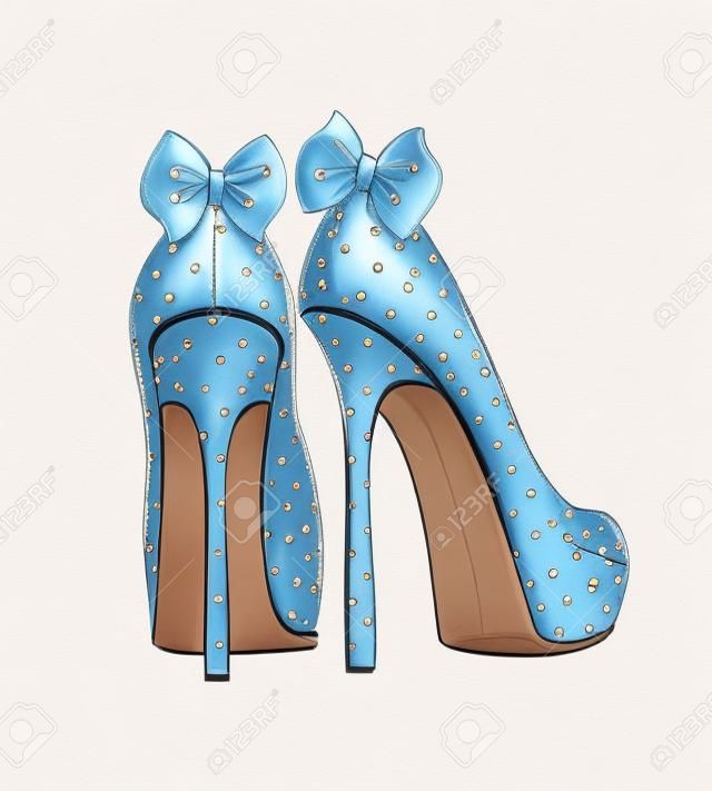 Fashion Illustration der eleganten weiblichen Schuhe.