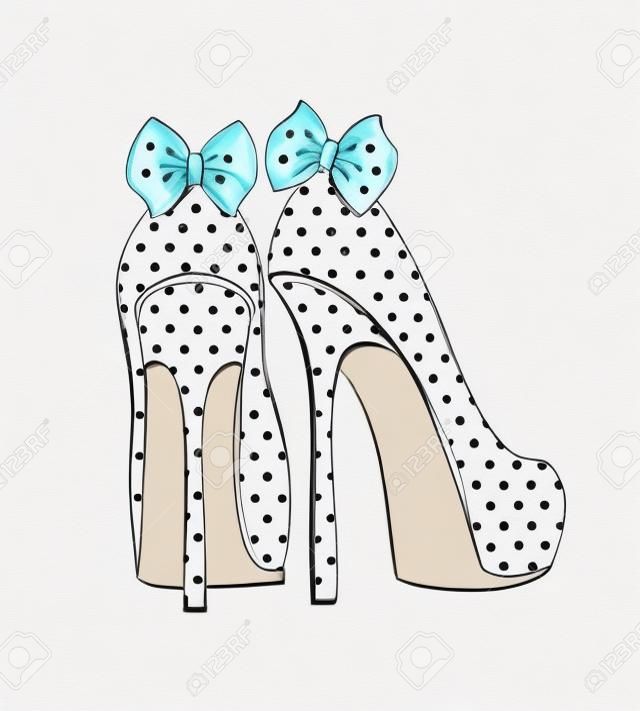 Ilustração de moda de sapatos femininos elegantes.