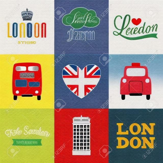一套賀卡與倫敦的符號。