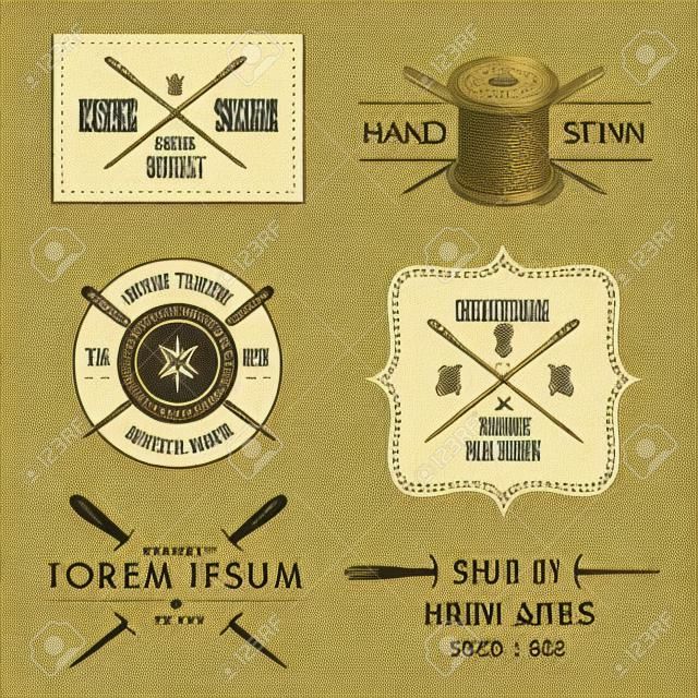 Set di etichette d'epoca su misura ed emblemi