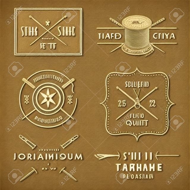 Conjunto de etiquetas de alfaiate vintage e emblemas