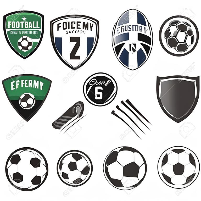 Набор футбола, элементы дизайна футбол эмблема