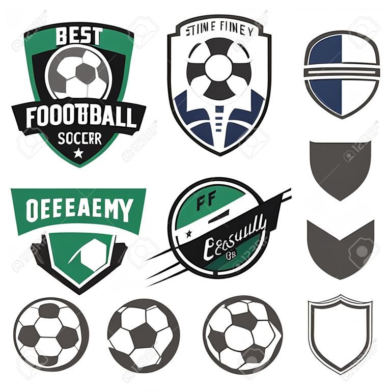 Set of football, soccer emblem design elements