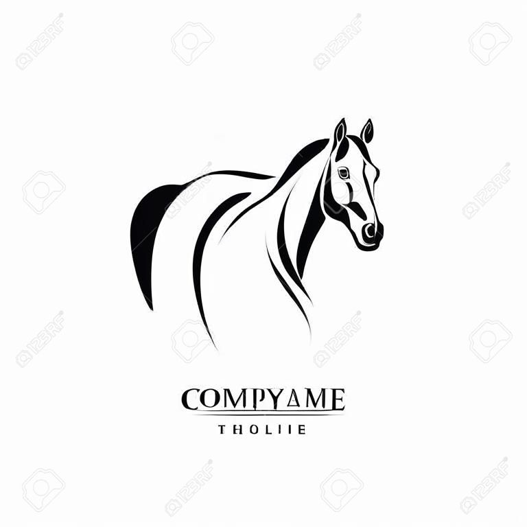 Horse logo design illustration, Horse silhouette vector, Horse vector illustration isolated on white background