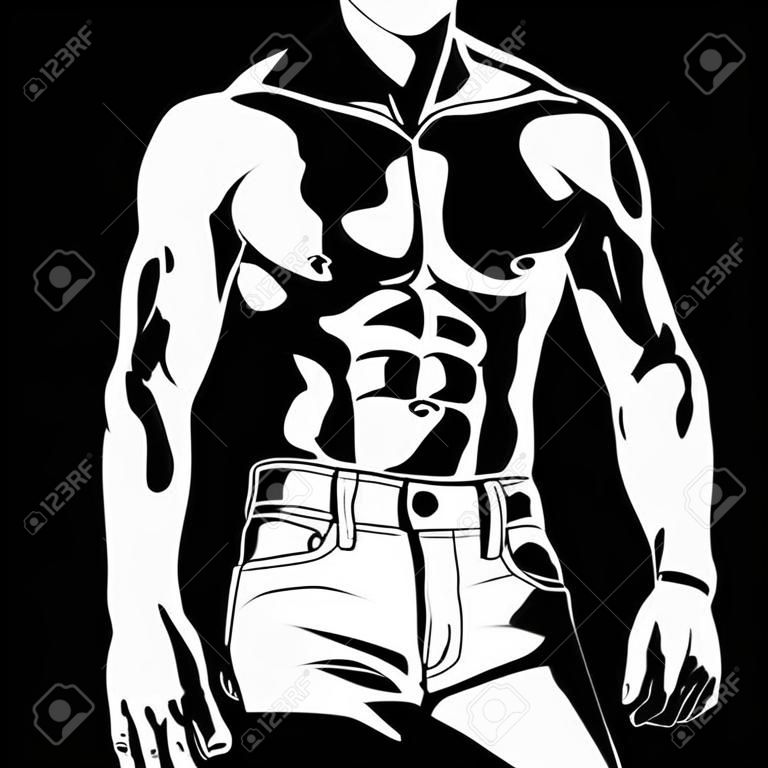 Graphic Beautiful Strong Guy Concept