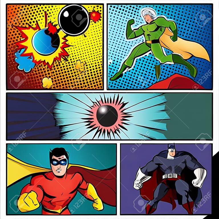 Superhelden Comic Seitenvorlage
