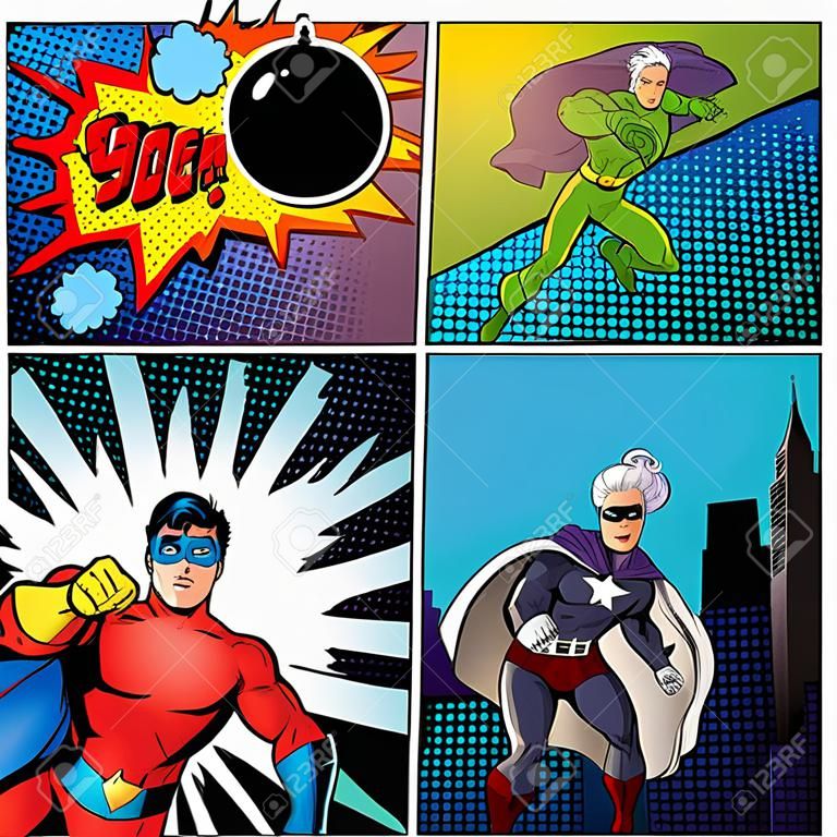 Superheroes Comic Page Template