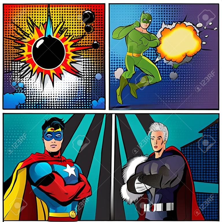 Superhelden Comic Seitenvorlage