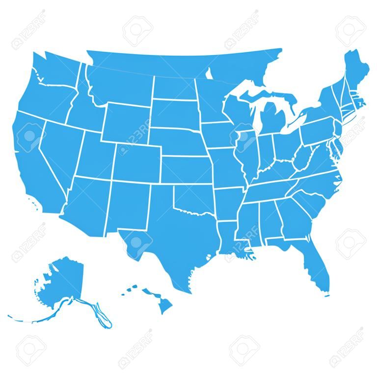 united states of america map illustration