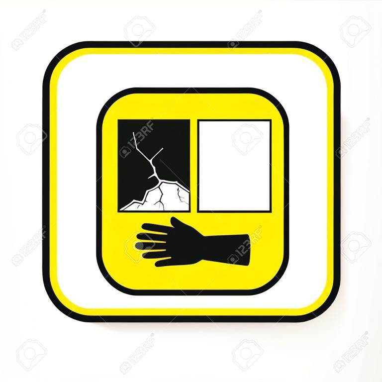 Danger sign. Broken glass. Vector icon.
