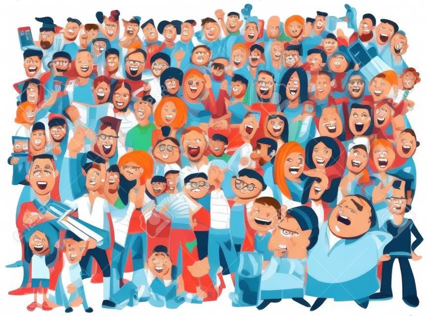 Cartoon illustrazione di persone Gruppo nella folla
