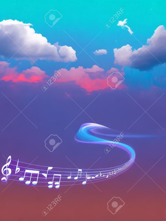 Noteer muziek hemel