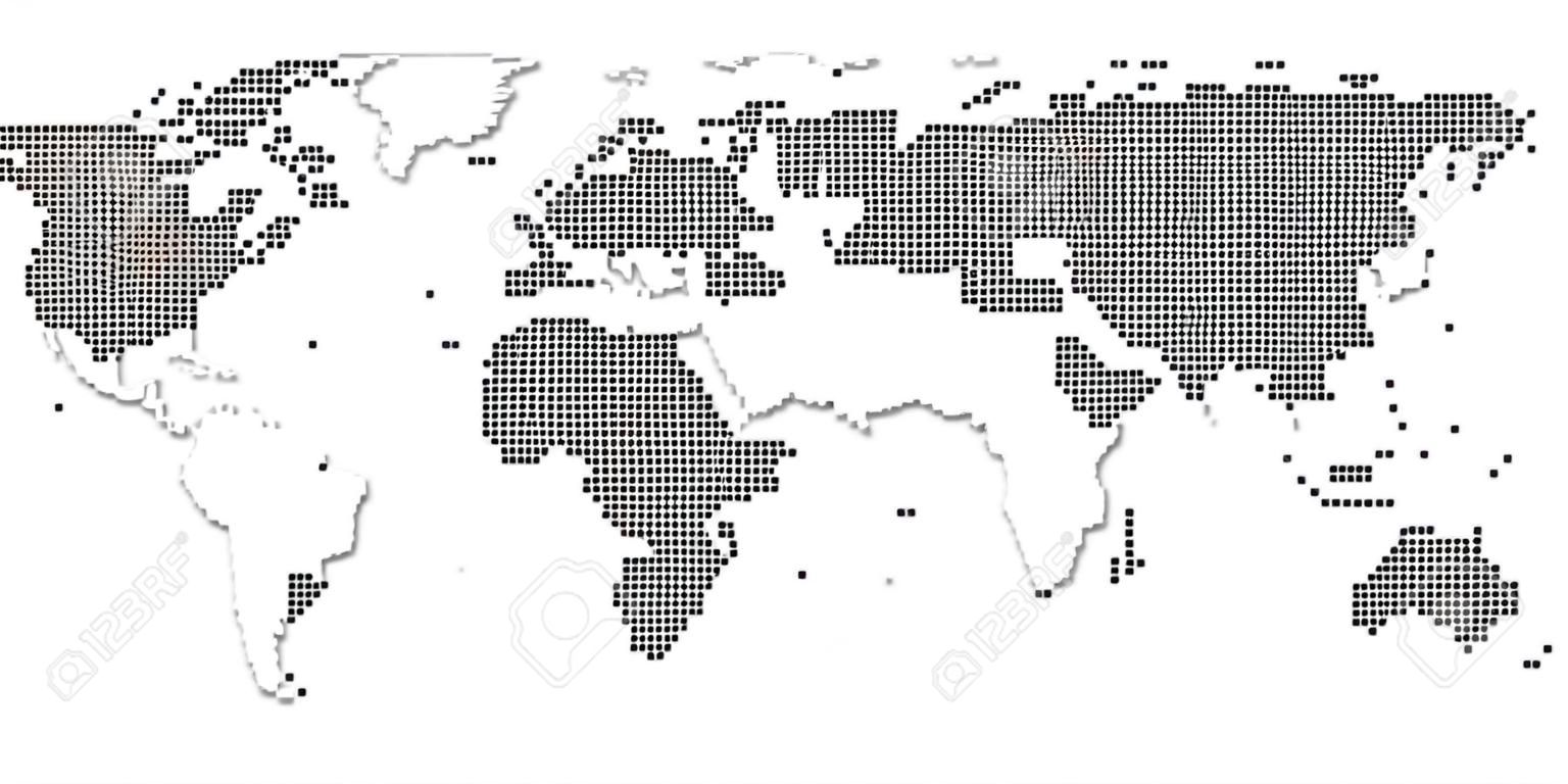 El icono del mundo mapa cuadrada