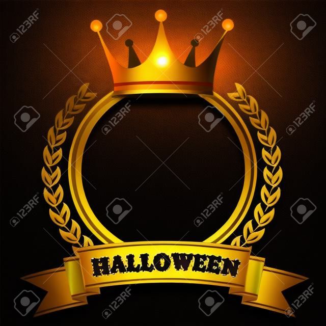 Halloween crown frame icon