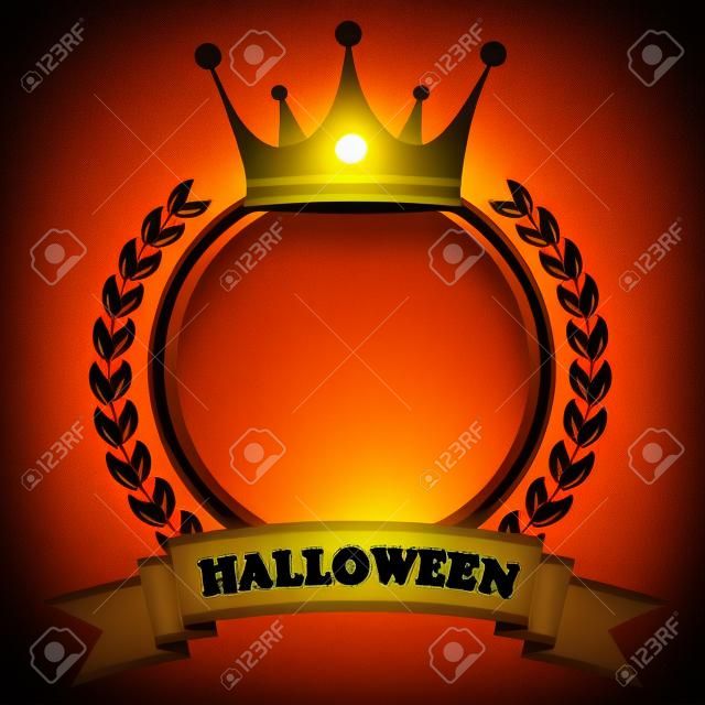 Halloween crown frame icon