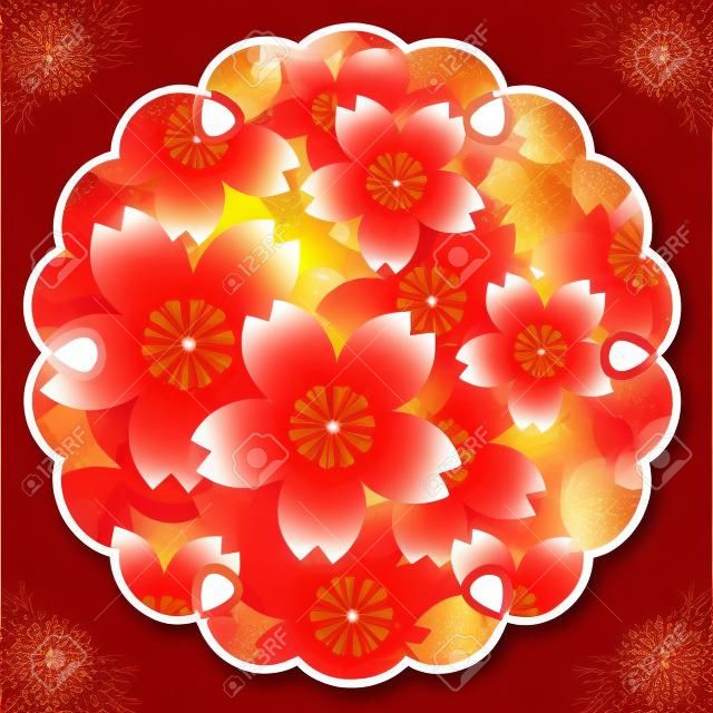 Cherry New Year's cards spring icon