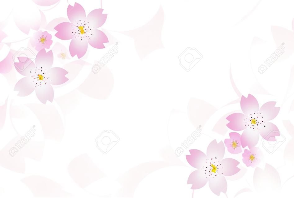 Wiśniowe kwiaty wiosna kwiat ilustracja tło.