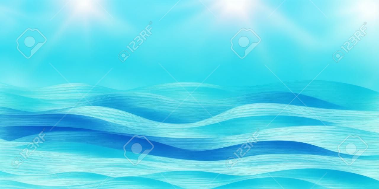 Fundo azul do verão da onda do mar